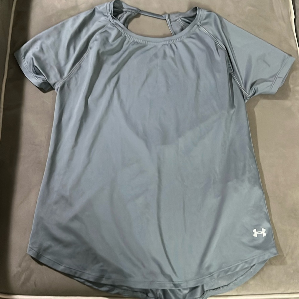 Under Armour small grey shirt with open back
